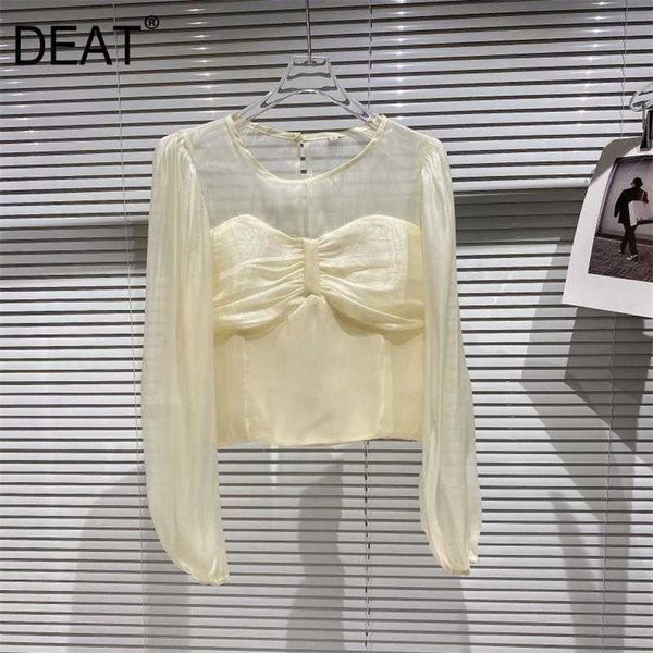 deat women temperament short chiffon shirt solid color long sleeve round collar bow fashion spring summer 11b058 210709, White
deat women temperament short chiffon shirt solid color long sleeve round collar bow fashion spring summer 11b058 210709, White