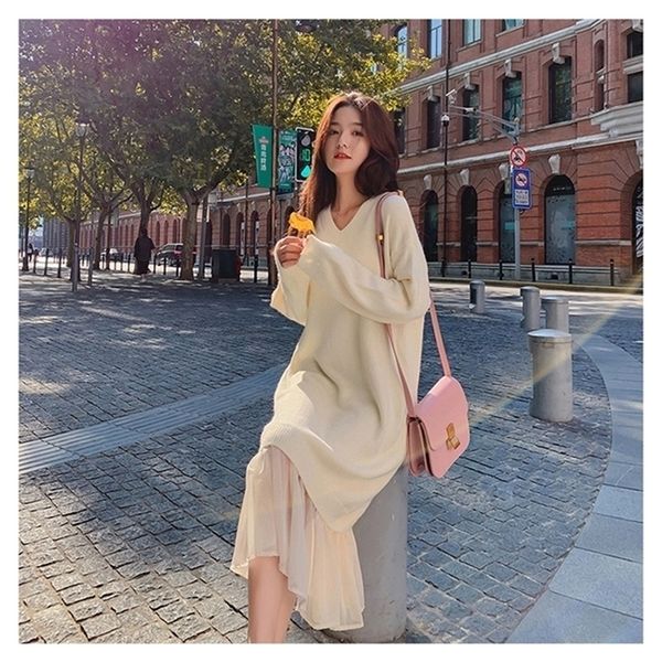 y2k women dress casual v neck loose women sweater dress elegant autumn winter dress ruffles patchwork female long knitted plus 220317, Black;gray
y2k women dress casual v neck loose women sweater dress elegant autumn winter dress ruffles patchwork female long knitted plus 220317, Black;gray