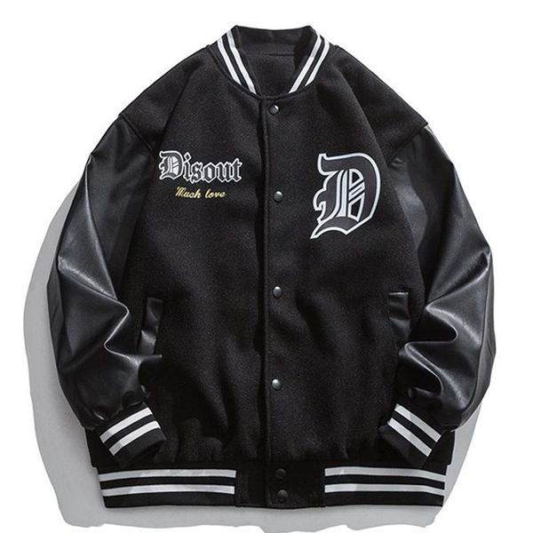 men's jackets japanese campus varsity mens leather stitching sleeve loose sports baseball uniform letter printing bomber jacket fall, Black;brown
men's jackets japanese campus varsity mens leather stitching sleeve loose sports baseball uniform letter printing bomber jacket fall, Black;brown