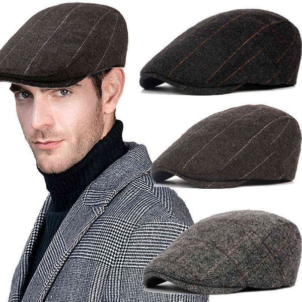 men hats newspaper seller autumn winter british western style striped berets caps warm wool advanced flat ivy cap vintage beret for men j220, Blue;gray
men hats newspaper seller autumn winter british western style striped berets caps warm wool advanced flat ivy cap vintage beret for men j220, Blue;gray