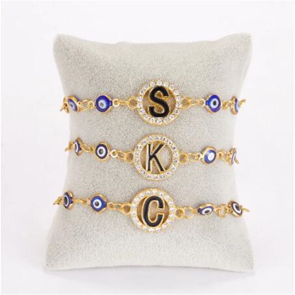 trendy a-z letter turkish evil eye bracelet shiny rhinestone lucky blue eyes charm bracelet female fashion luxury jewelry gifts gc1064, Golden;silver
trendy a-z letter turkish evil eye bracelet shiny rhinestone lucky blue eyes charm bracelet female fashion luxury jewelry gifts gc1064, Golden;silver