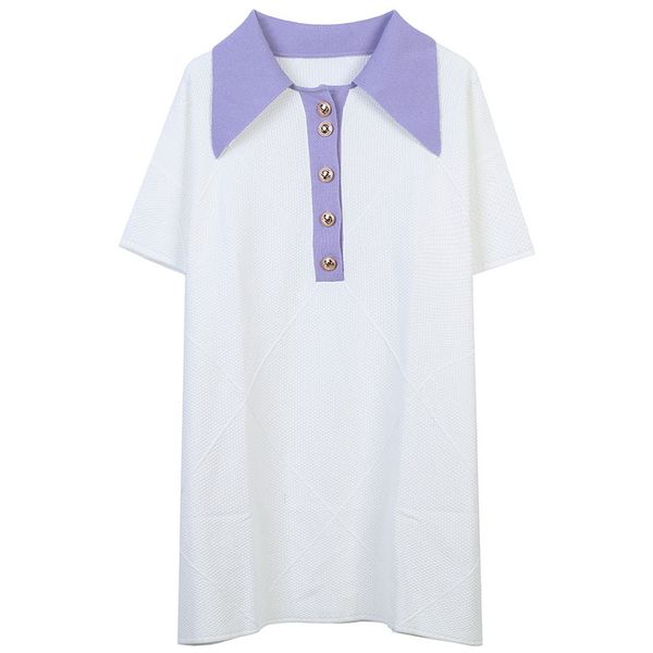510 2022 summer kint pullover short sleeve lapel neck brand same style sweater white green pink plaid luxury womens clothes mingmei, White;black
510 2022 summer kint pullover short sleeve lapel neck brand same style sweater white green pink plaid luxury womens clothes mingmei, White;black