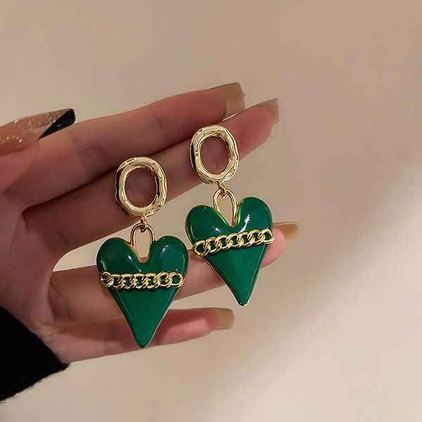 dangle & chandelier design sense european and american temperament green heart-shaped pendant earrings korean fashion jewelry for woman in 2, Silver
dangle & chandelier design sense european and american temperament green heart-shaped pendant earrings korean fashion jewelry for woman in 2, Silver
