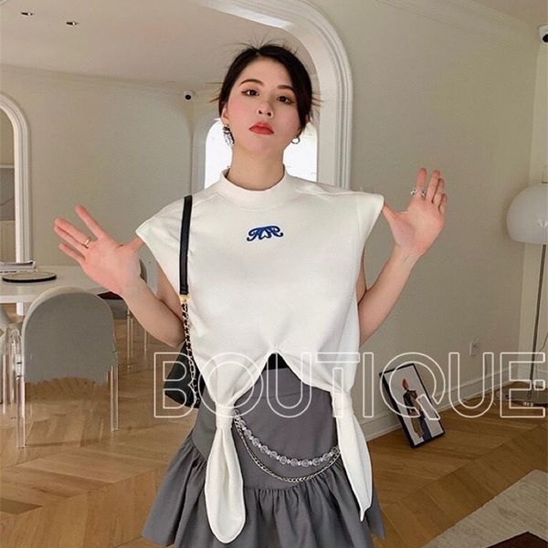 women's tanks & camis bbk buyer's 22ss niche design sleeveless waistcoat blue embroidery small stand collar bandage vest t-shirt w, White
women's tanks & camis bbk buyer's 22ss niche design sleeveless waistcoat blue embroidery small stand collar bandage vest t-shirt w, White