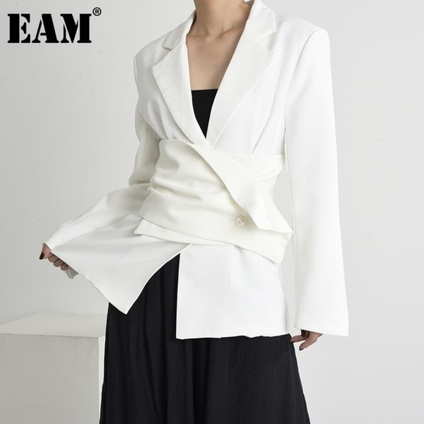 eam women white pleated irregular big size blazer lapel long sleeve loose fit jacket fashion spring autumn 1x34300 y201026, White;black
eam women white pleated irregular big size blazer lapel long sleeve loose fit jacket fashion spring autumn 1x34300 y201026, White;black