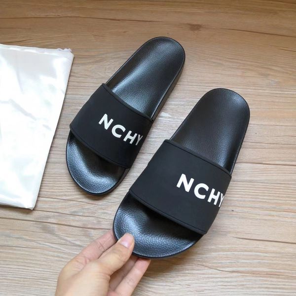 luxurys designers fashion men womens summer classic comfort slipper wide wear resistant lightweight flat slippery sandals, Black