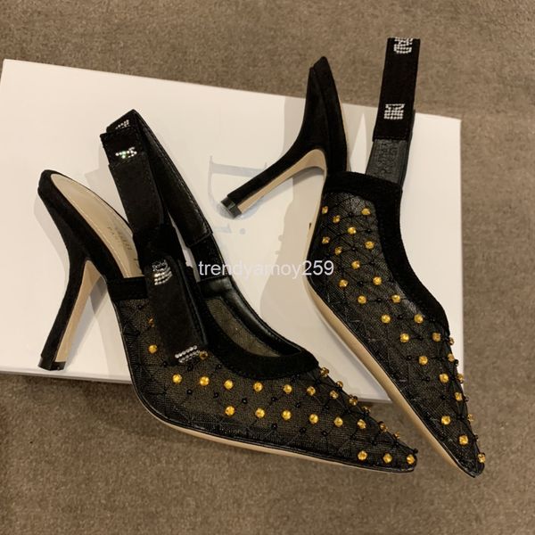 dress shoes summer pointed mesh drill high-heeled shoes with slotted buckle and thin heel women's sandals 20iv, Black
dress shoes summer pointed mesh drill high-heeled shoes with slotted buckle and thin heel women's sandals 20iv, Black