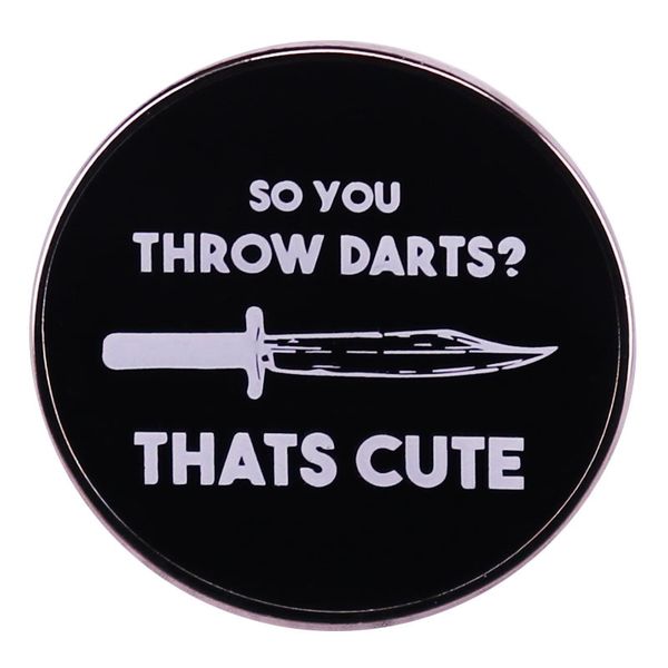 so you throw darts that's cute knife throwing enamel pin funy saying brooch badge for backpacks fashion jewelry gift, Blue
so you throw darts that's cute knife throwing enamel pin funy saying brooch badge for backpacks fashion jewelry gift, Blue
