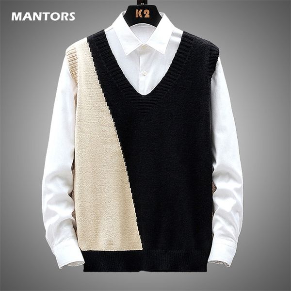 men sweater vest autumn winter loose wool knitted sweaters mens vest fashion casual vneck pullovers korean streetwear 220809, Black;white
men sweater vest autumn winter loose wool knitted sweaters mens vest fashion casual vneck pullovers korean streetwear 220809, Black;white