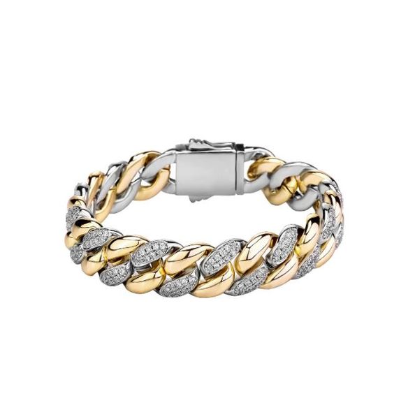 hip hop bracelets 3a cz stone paved bling iced out two tone round cuban link chain bracelets for men rapper jewelry, Golden;silver
hip hop bracelets 3a cz stone paved bling iced out two tone round cuban link chain bracelets for men rapper jewelry, Golden;silver