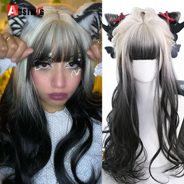 costume accessories synthetic lolita wig long wavy hair with bangs natural ombre white black blonde wigs for womwen female cosplay halloween, Silver
costume accessories synthetic lolita wig long wavy hair with bangs natural ombre white black blonde wigs for womwen female cosplay halloween, Silver