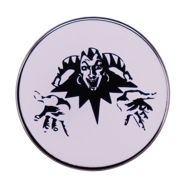 korol i shut pin punk rock band music button brooch, Blue