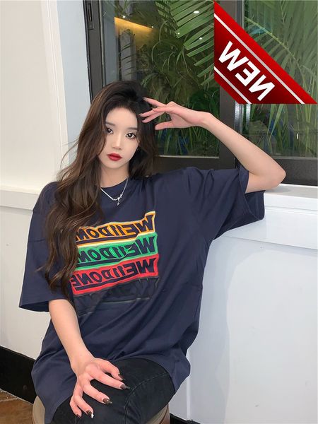 22 spring / summer new product well bullet screen short sleeve gradient letter printing loose and versatile casual t-shirt women we11done, White;black
22 spring / summer new product well bullet screen short sleeve gradient letter printing loose and versatile casual t-shirt women we11done, White;black