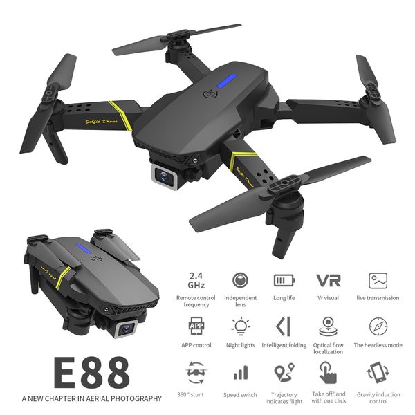 

E88 Global Drone 4K Camera Mini vehicle Wifi Fpv Foldable Professional RC Helicopter Selfie Drones Toys For Kid Battery