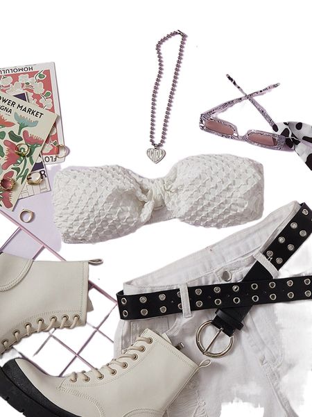 ruched textured crop tube v99d#, White 
ruched textured crop tube v99d#, White