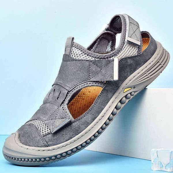 2022 summer outdoor new fashion casual baotou beach men's sandals, Black