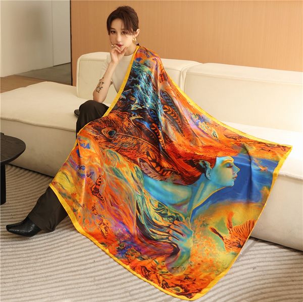 2022 spring summer luxury brand designer silk scarf indian color oil painting women shawls and wraps soft long foulard bandana, Blue;gray
2022 spring summer luxury brand designer silk scarf indian color oil painting women shawls and wraps soft long foulard bandana, Blue;gray