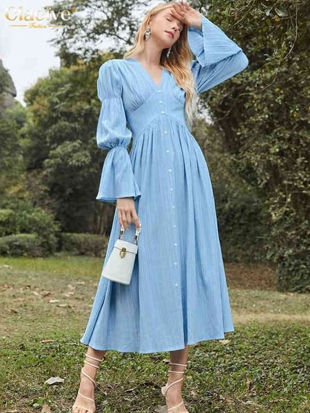 clacive blue women's party dresses autumn bodycon v-neck petal sleeve midi dress elegant slim single-breasted female dress t220804, Black;gray
clacive blue women's party dresses autumn bodycon v-neck petal sleeve midi dress elegant slim single-breasted female dress t220804, Black;gray