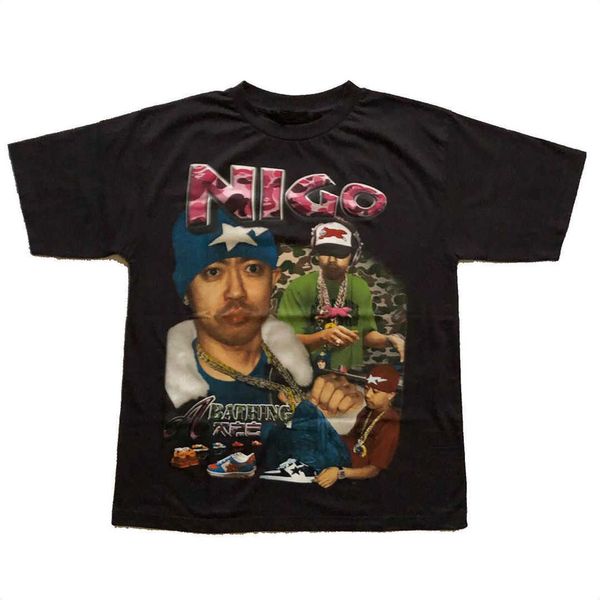 men's t-shirts asap rocky nigo vintage tee ape man hip hop retro portrait short sleeve t-shirt, White;black
men's t-shirts asap rocky nigo vintage tee ape man hip hop retro portrait short sleeve t-shirt, White;black