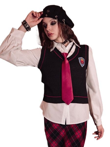 romwe dark academia heart embroidery sweater vest o5pb#, White;black
romwe dark academia heart embroidery sweater vest o5pb#, White;black