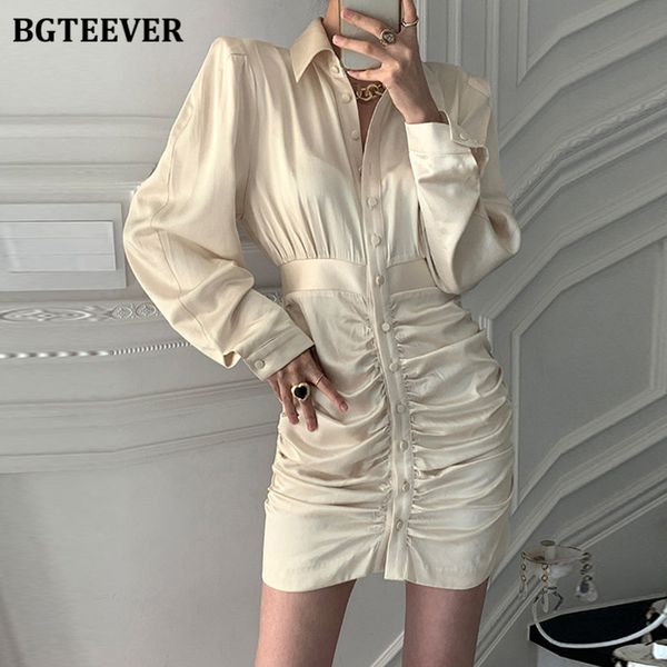 bgteever stylish chic turn-down collar ruched women satin dress summer elegant single-breasted female bodycon mini dress 2021, Black;gray
bgteever stylish chic turn-down collar ruched women satin dress summer elegant single-breasted female bodycon mini dress 2021, Black;gray