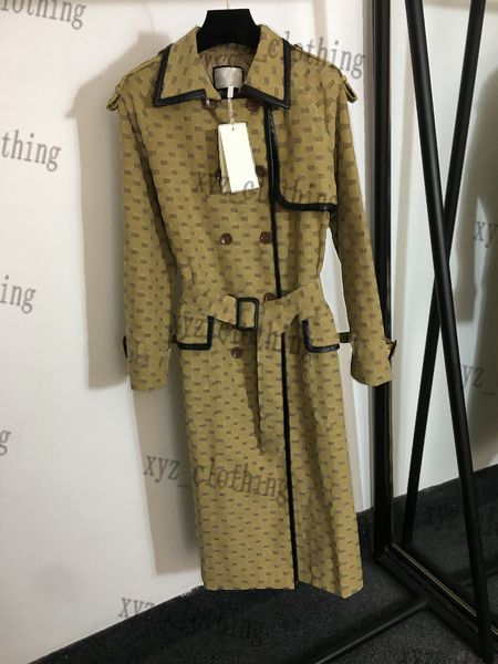 womens luxury long jackets coat leather-paneled lapel long-sleeve mid-length trench jackets newly full body double g letter jacquard coats d, Black;brown
womens luxury long jackets coat leather-paneled lapel long-sleeve mid-length trench jackets newly full body double g letter jacquard coats d, Black;brown