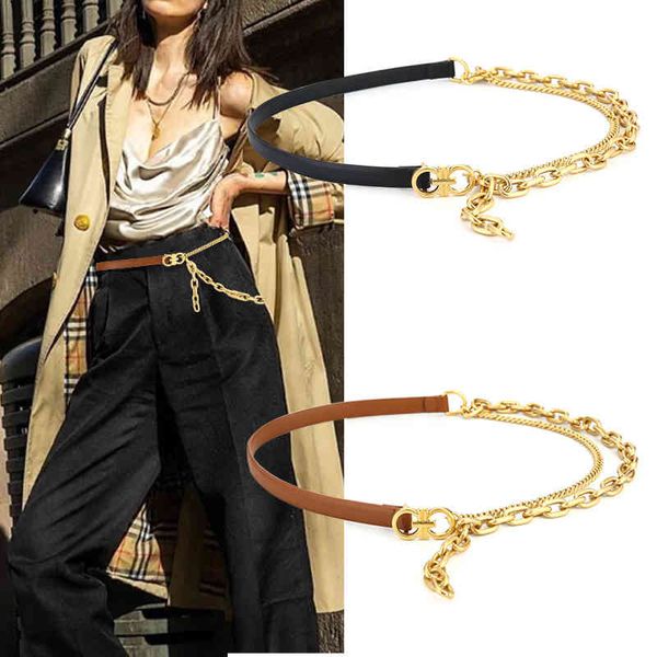 thin belt women's summer chain fashion decorative suit with dress shirt versatile metal waist, Black;brown
thin belt women's summer chain fashion decorative suit with dress shirt versatile metal waist, Black;brown