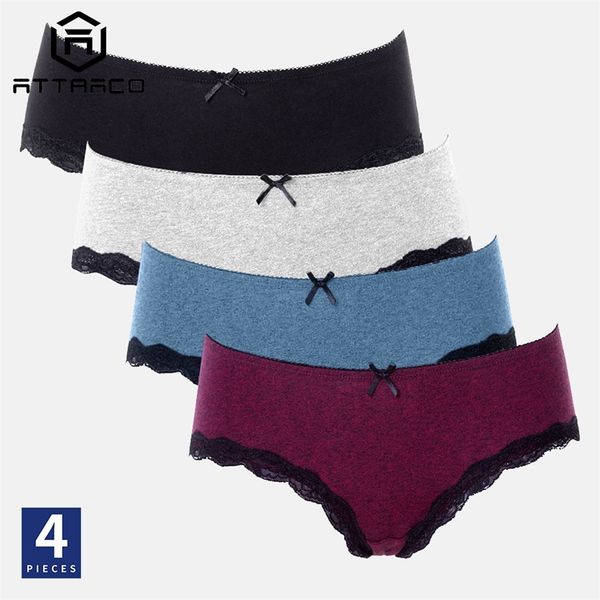 attraco original women underwear pantie hipster 4 pcs cotton soft strech comfort solid ladies bow tie mid-waist 220426, Black;pink
attraco original women underwear pantie hipster 4 pcs cotton soft strech comfort solid ladies bow tie mid-waist 220426, Black;pink