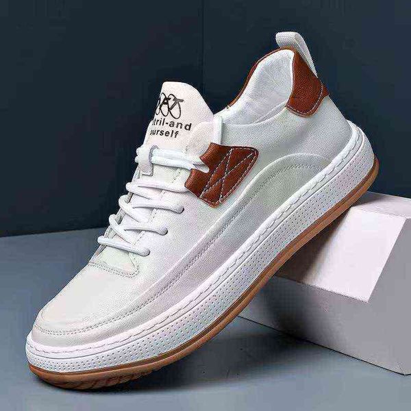 2022 new leather trend versatile light sports casual small white board men's shoes, Black
2022 new leather trend versatile light sports casual small white board men's shoes, Black