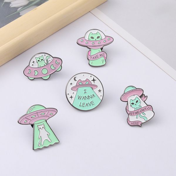 cartoon series alien cat funny meow meow spaceship brooch accessories jewelry metal badge enamel bag decoration, Gray
cartoon series alien cat funny meow meow spaceship brooch accessories jewelry metal badge enamel bag decoration, Gray