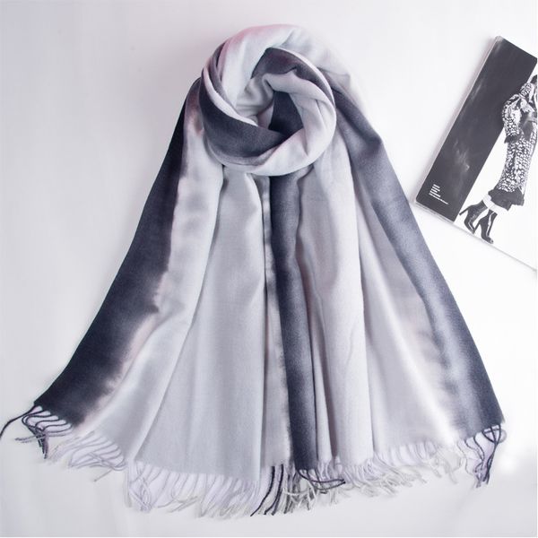 gradient scarf autumn and winter shawl imitation cashmere scarf women's warm scarf, Blue;gray
gradient scarf autumn and winter shawl imitation cashmere scarf women's warm scarf, Blue;gray