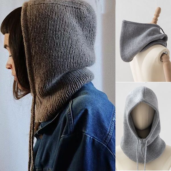 wool knit scarf hood hat set women neck face protect balaclava skullies beanie bonnet mask lady dual use collar hooded caps 220817, Blue;gray
wool knit scarf hood hat set women neck face protect balaclava skullies beanie bonnet mask lady dual use collar hooded caps 220817, Blue;gray