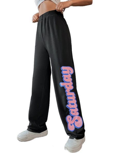 letter graphic elastic waist sweatpants v4tj#, Black;white
letter graphic elastic waist sweatpants v4tj#, Black;white