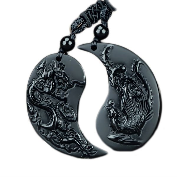 1 pair bsidian taichi dragon and phoenix necklace pendant yin yang pendant lucky pendants necklace obsidian gift, Silver
1 pair bsidian taichi dragon and phoenix necklace pendant yin yang pendant lucky pendants necklace obsidian gift, Silver