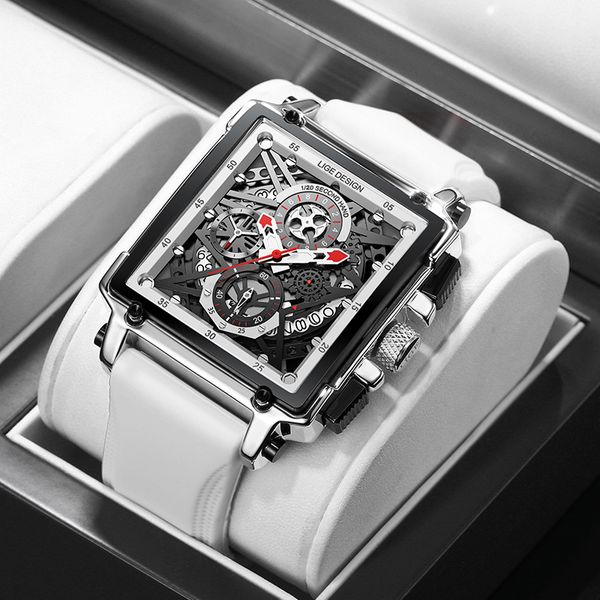 2022 new men watches lige brand luxury waterproof quartz square watch for men date sport hollow clock male relogio masculino, Silver
2022 new men watches lige brand luxury waterproof quartz square watch for men date sport hollow clock male relogio masculino, Silver