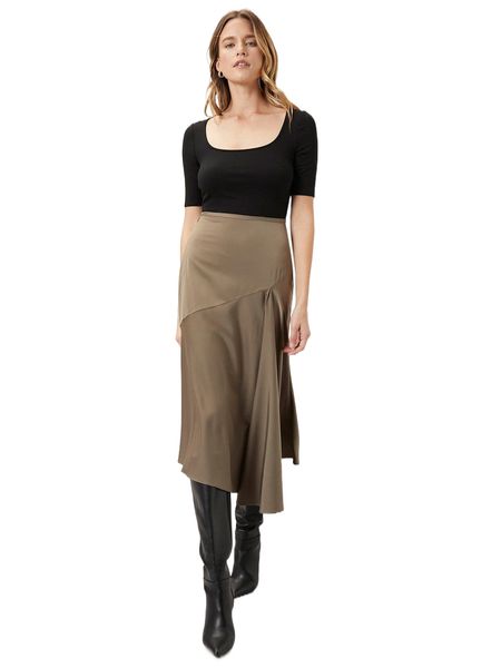 motf premium midi ruffle hem asymmetrical skirt f9st#, Black
motf premium midi ruffle hem asymmetrical skirt f9st#, Black