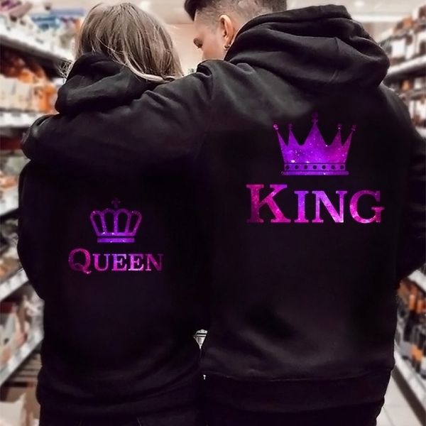 women hoodies king queen printed sweatshirt lovers couples hoodie fashion hooded sweatshirt matching casual pullovers tracksuits 220813, Black
women hoodies king queen printed sweatshirt lovers couples hoodie fashion hooded sweatshirt matching casual pullovers tracksuits 220813, Black