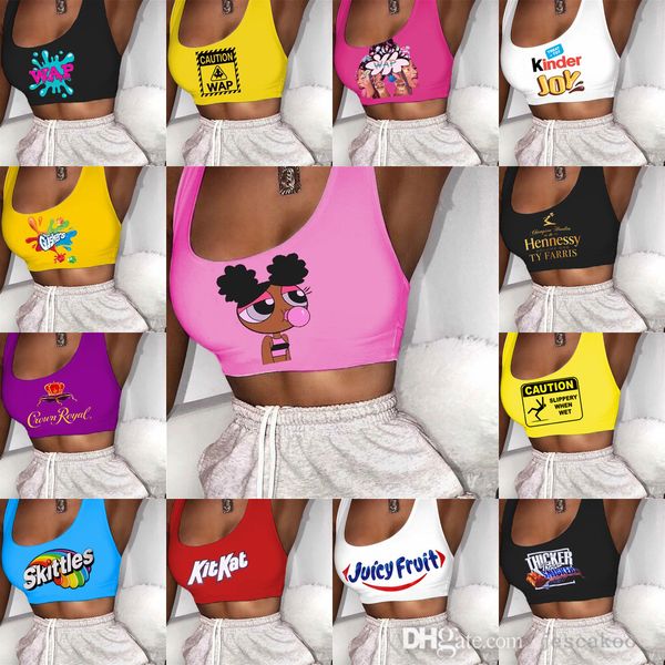 women yoga sports vest fitness outfits underwear breathable cartoon printed lady tank casual plus size clothing, White
women yoga sports vest fitness outfits underwear breathable cartoon printed lady tank casual plus size clothing, White