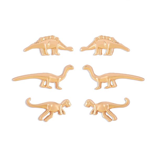 creativity dinosaur earring back jewelry set gold plated geometry stud earrings for women, White
creativity dinosaur earring back jewelry set gold plated geometry stud earrings for women, White
