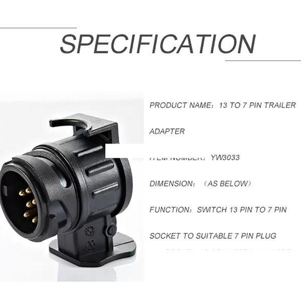 truck accessories pin to 7pin adapter copper trailer socket plug towing trailers converte caravan connect parts wholesale
truck accessories pin to 7pin adapter copper trailer socket plug towing trailers converte caravan connect parts wholesale