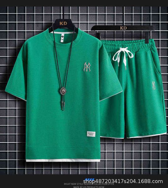 2022 summer trendy men's fashion essential ins waffle leisure sports large suit, White;black
2022 summer trendy men's fashion essential ins waffle leisure sports large suit, White;black