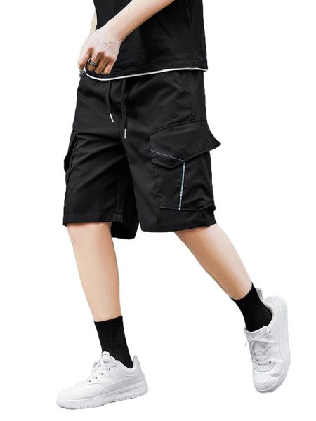 men flap pocket side drawstring waist cargo shorts 32oc#, White;black
men flap pocket side drawstring waist cargo shorts 32oc#, White;black
