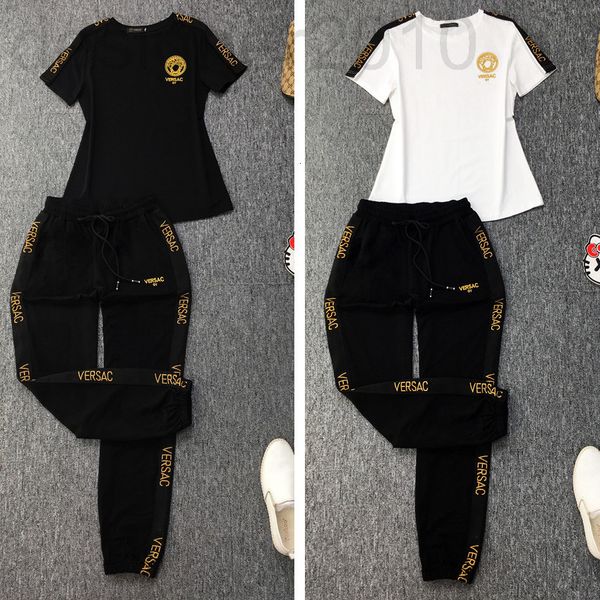women's two piece pants designer summer leisure pure cotton sportswear women's new fashion large two-piece set, White
women's two piece pants designer summer leisure pure cotton sportswear women's new fashion large two-piece set, White