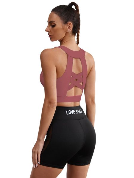 high support criss cross cut out back sports bra g4vz#, Gray
high support criss cross cut out back sports bra g4vz#, Gray