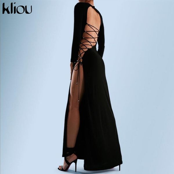 maxi dress women back criss cross bandage party style clothing elegant long sleeve backless female vestido de mujer, Black;gray
maxi dress women back criss cross bandage party style clothing elegant long sleeve backless female vestido de mujer, Black;gray