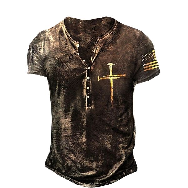 men's henley shirt tee t shirt 3d print graphic cross plus size henley daily sports button-down print short sleeve basic casual design, White;black
men's henley shirt tee t shirt 3d print graphic cross plus size henley daily sports button-down print short sleeve basic casual design, White;black