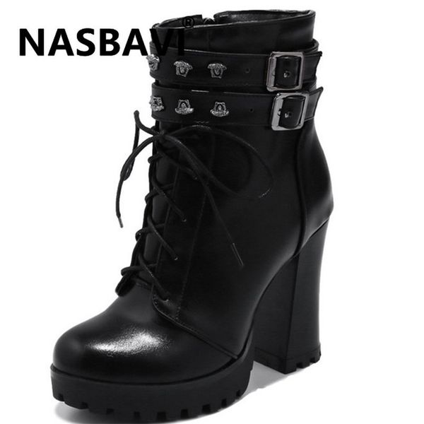 nasbvai new fashion pu lacing high heels martin boots thick with belt buckle ankle boots thick bottom women bare boot 201104, Black
nasbvai new fashion pu lacing high heels martin boots thick with belt buckle ankle boots thick bottom women bare boot 201104, Black