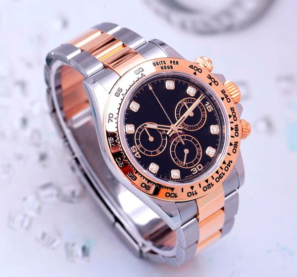 asian watch 2813 automatic mechanical exquisite men's watches 116503 40mm black dial 18k gold stainless steel strap folding watch wrist, Slivery;brown
asian watch 2813 automatic mechanical exquisite men's watches 116503 40mm black dial 18k gold stainless steel strap folding watch wrist, Slivery;brown