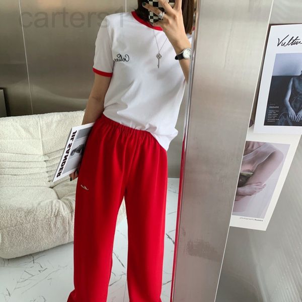 women's t-shirt designer nanyou high edition ce home 520 summer new color contrast splicing chest embroidery letters show thin round ne, White
women's t-shirt designer nanyou high edition ce home 520 summer new color contrast splicing chest embroidery letters show thin round ne, White