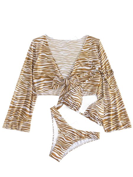 zebra stripe halter triangle bikini swimsuit with kimono c1xh#, White;black 
zebra stripe halter triangle bikini swimsuit with kimono c1xh#, White;black